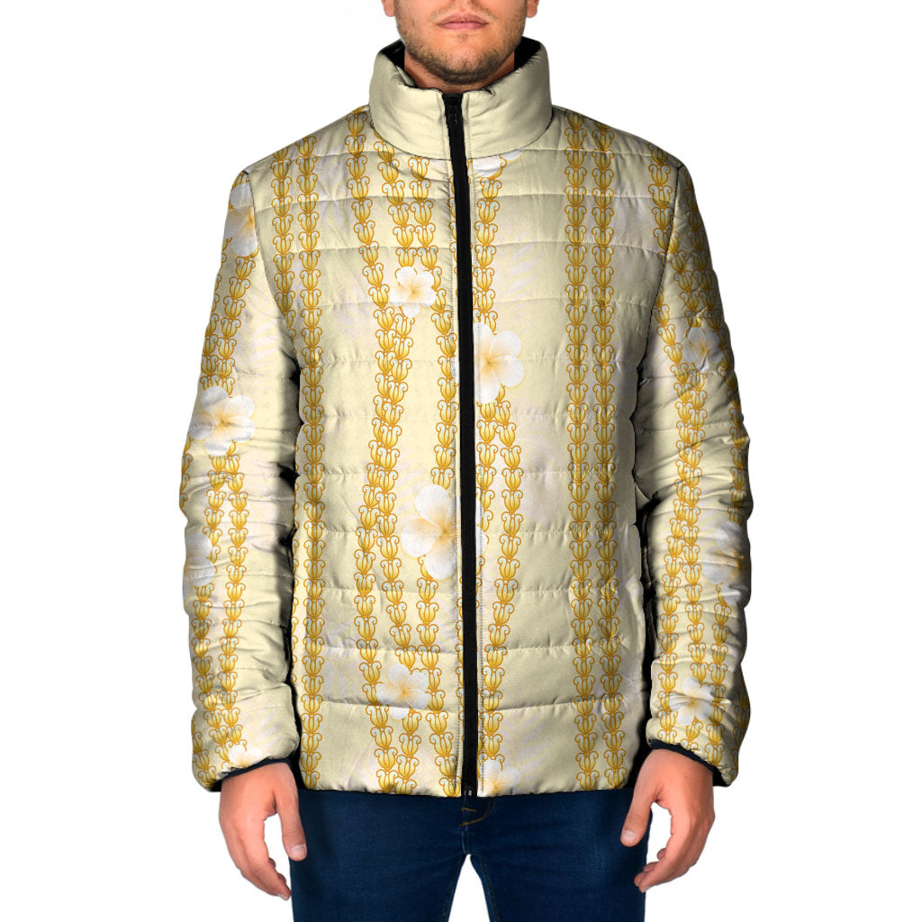 Hawaii Queen Liliuokalani Padded Jacket Gold Lei Pua Kalaunu LT05 Men Gold - Polynesian Pride