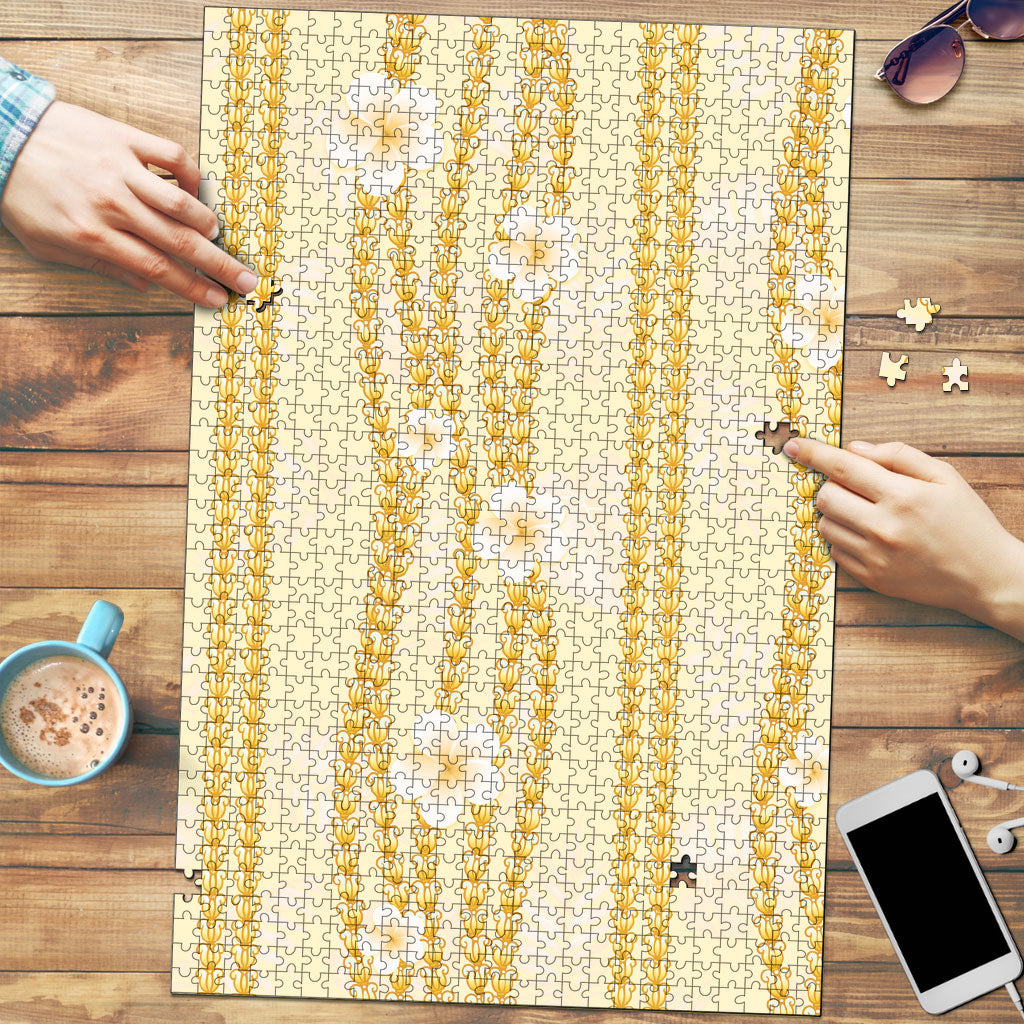 Hawaii Queen Liliuokalani Puzzle Gold Lei Pua Kalaunu LT05 Gold - Polynesian Pride