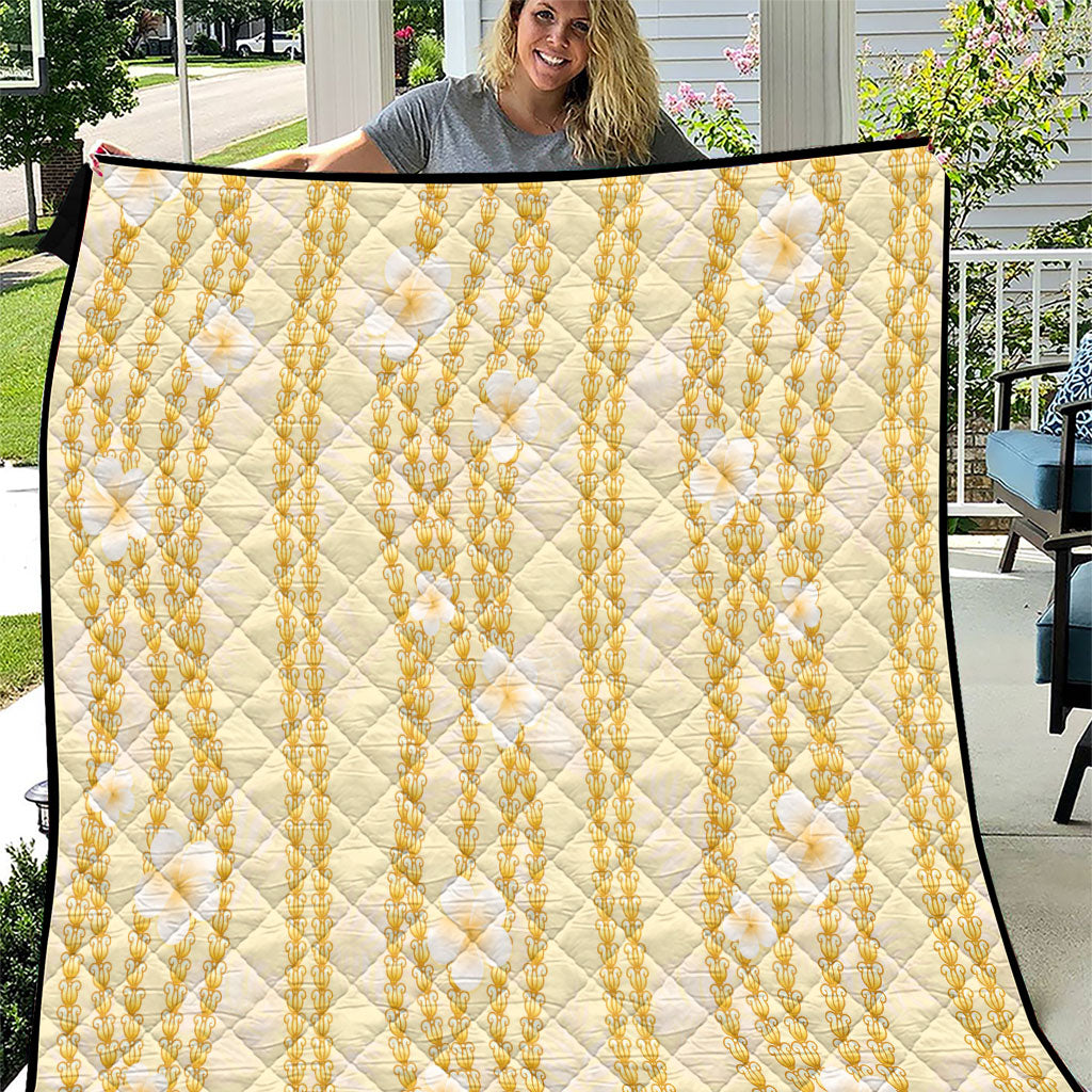 Hawaii Queen Liliuokalani Quilt Gold Lei Pua Kalaunu