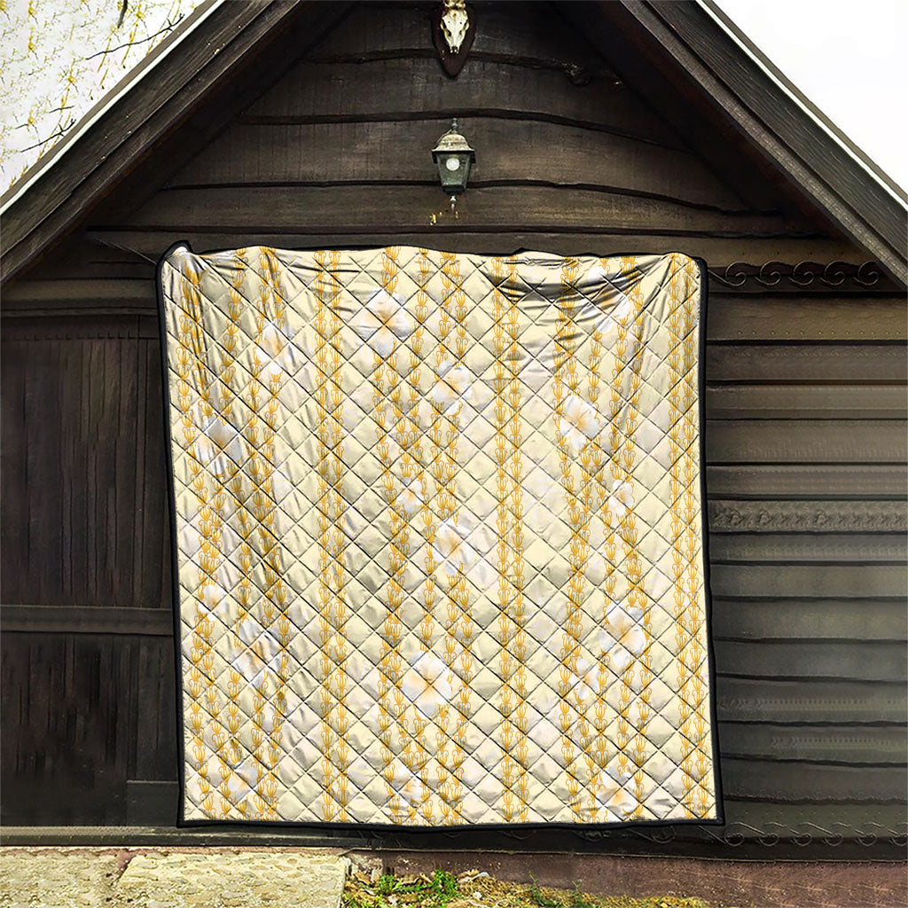 Hawaii Queen Liliuokalani Quilt Gold Lei Pua Kalaunu LT05 - Polynesian Pride