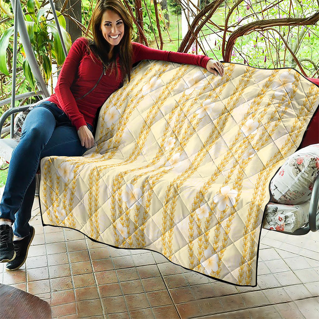 Hawaii Queen Liliuokalani Quilt Gold Lei Pua Kalaunu LT05 - Polynesian Pride