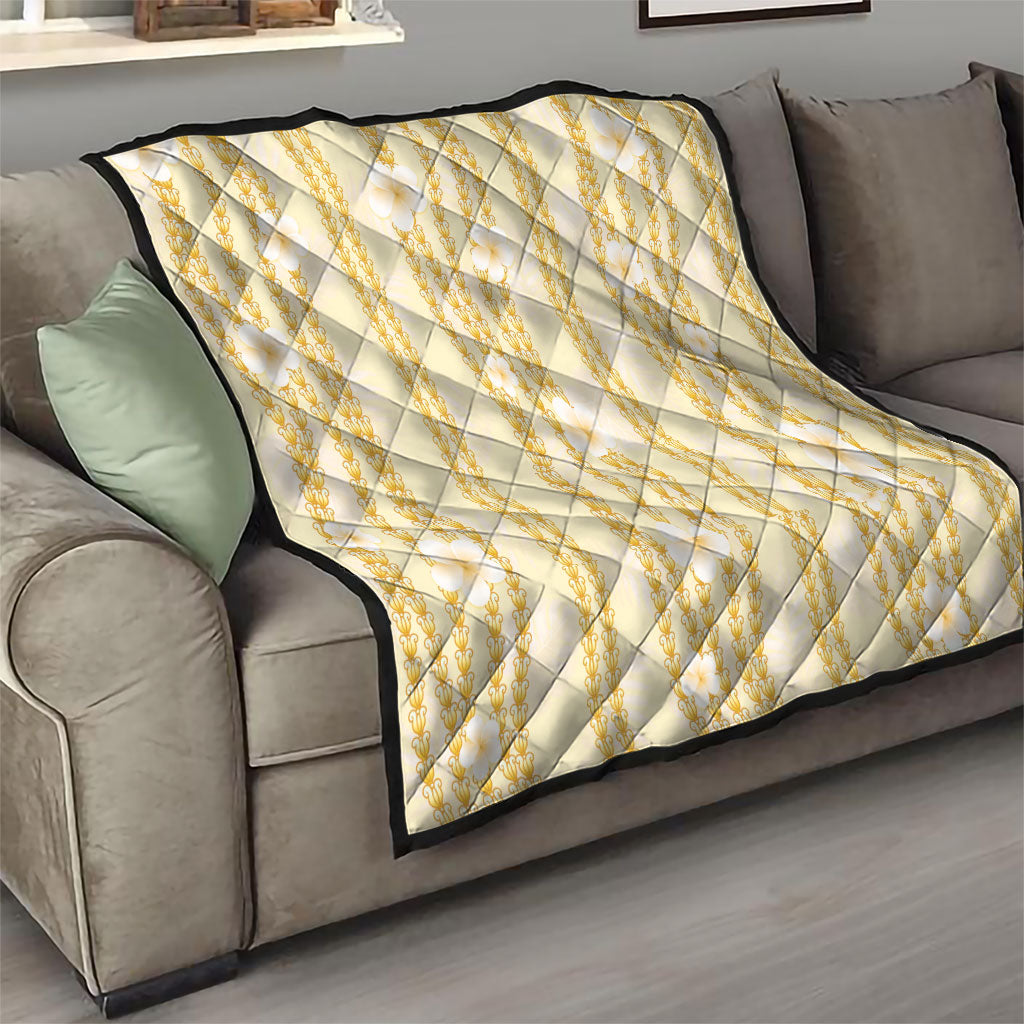 Hawaii Queen Liliuokalani Quilt Gold Lei Pua Kalaunu LT05 - Polynesian Pride