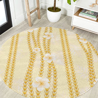 Hawaii Queen Liliuokalani Round Carpet Gold Lei Pua Kalaunu LT05 Gold - Polynesian Pride