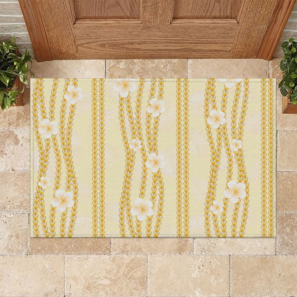 Hawaii Queen Liliuokalani Rubber Doormat Gold Lei Pua Kalaunu LT05 Gold - Polynesian Pride
