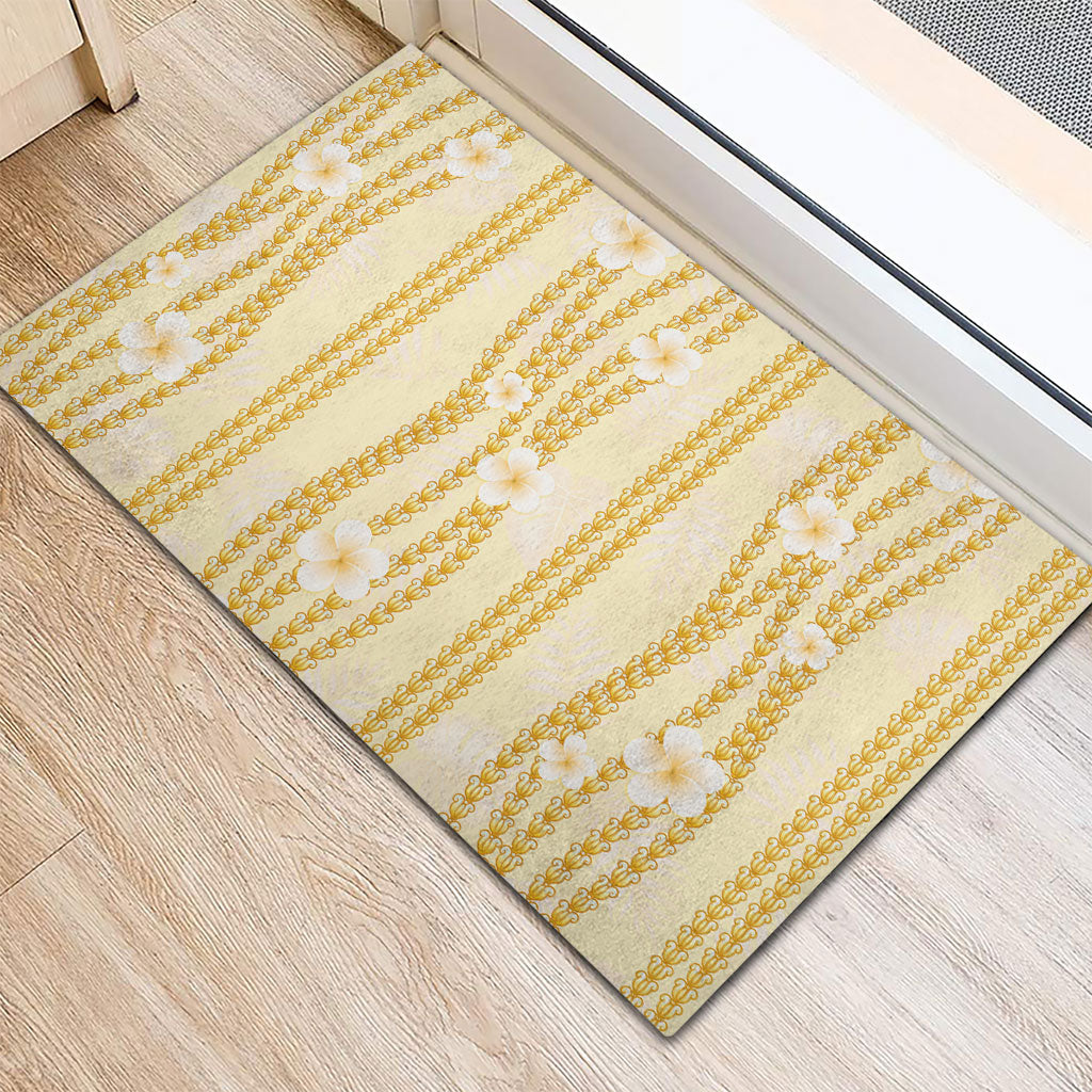 Hawaii Queen Liliuokalani Rubber Doormat Gold Lei Pua Kalaunu LT05 - Polynesian Pride