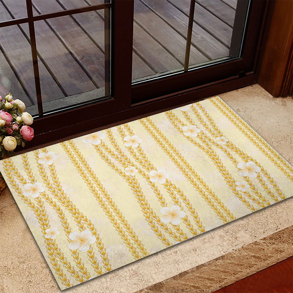 Hawaii Queen Liliuokalani Rubber Doormat Gold Lei Pua Kalaunu LT05 - Polynesian Pride
