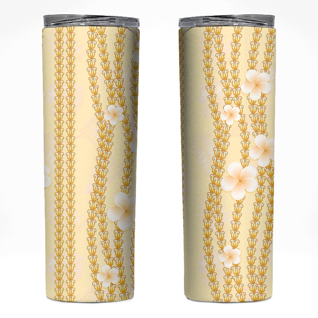 Hawaii Queen Liliuokalani Skinny Tumbler Gold Lei Pua Kalaunu