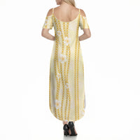 Hawaii Queen Liliuokalani Summer Maxi Dress Gold Lei Pua Kalaunu LT05 - Polynesian Pride
