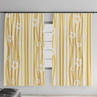 Hawaii Queen Liliuokalani Window Curtain Gold Lei Pua Kalaunu LT05 With Hooks Gold - Polynesian Pride