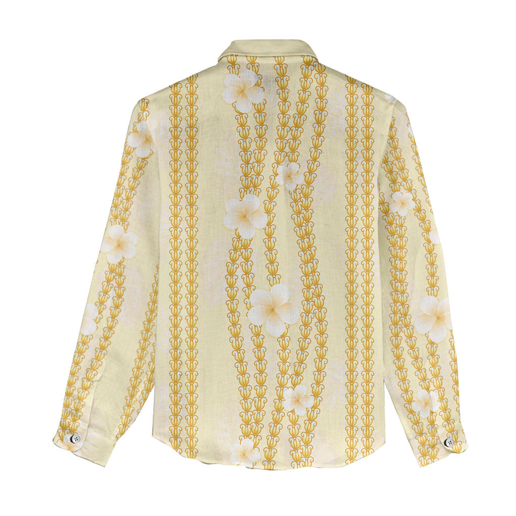 Hawaii Queen Liliuokalani Women Casual Shirt Gold Lei Pua Kalaunu LT05 - Polynesian Pride