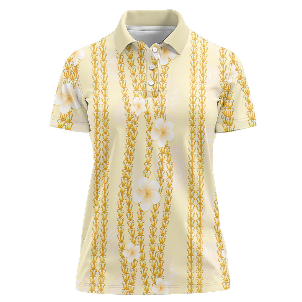 Hawaii Queen Liliuokalani Women Polo Shirt Gold Lei Pua Kalaunu LT05 Female Gold - Polynesian Pride
