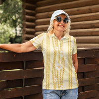 Hawaii Queen Liliuokalani Women Polo Shirt Gold Lei Pua Kalaunu LT05 - Polynesian Pride