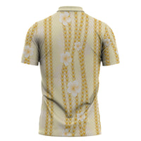 Hawaii Queen Liliuokalani Zipper Polo Shirt Gold Lei Pua Kalaunu LT05 - Polynesian Pride