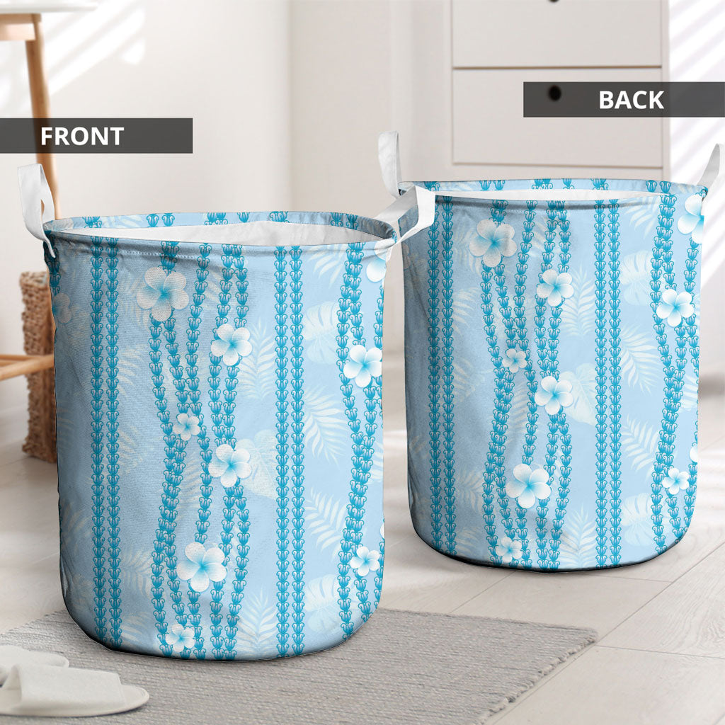 Hawaii Queen Liliuokalani Laundry Basket Blue Lei Pua Kalaunu LT05 - Polynesian Pride