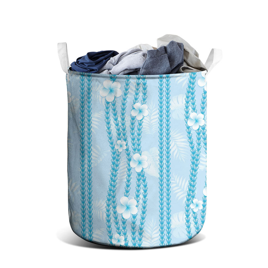 Hawaii Queen Liliuokalani Laundry Basket Blue Lei Pua Kalaunu LT05 - Polynesian Pride
