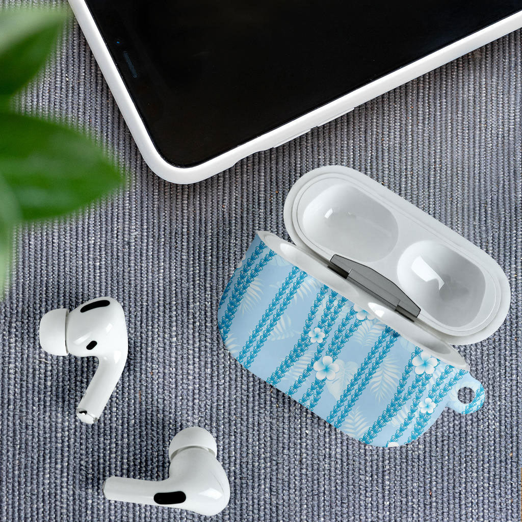 Hawaii Queen Liliuokalani AirPods Case Blue Lei Pua Kalaunu LT05 - Polynesian Pride