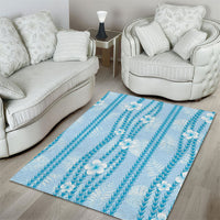 Hawaii Queen Liliuokalani Area Rug Blue Lei Pua Kalaunu LT05 - Polynesian Pride