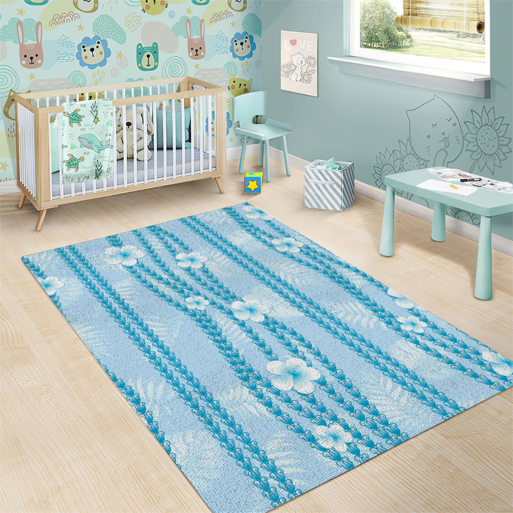 Hawaii Queen Liliuokalani Area Rug Blue Lei Pua Kalaunu LT05 - Polynesian Pride