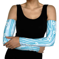 Hawaii Queen Liliuokalani Arm Sleeves Blue Lei Pua Kalaunu LT05 - Polynesian Pride