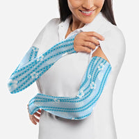 Hawaii Queen Liliuokalani Arm Sleeves Blue Lei Pua Kalaunu LT05 - Polynesian Pride