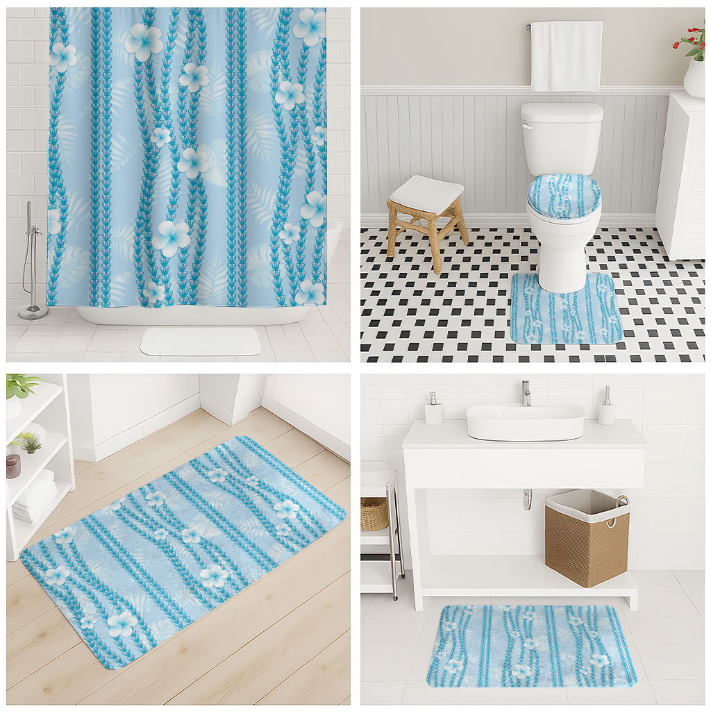 Hawaii Queen Liliuokalani Bathroom Set Blue Lei Pua Kalaunu LT05 - Polynesian Pride