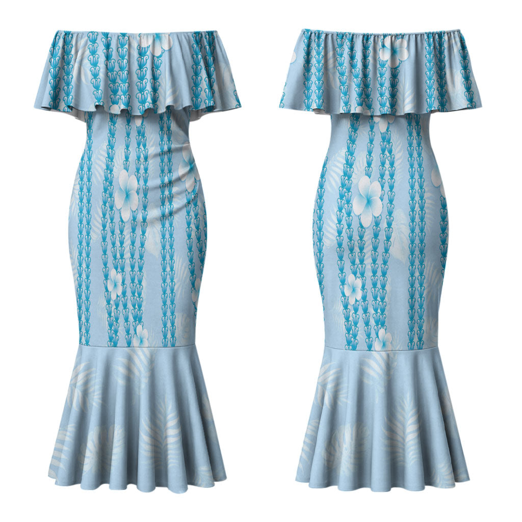 Hawaii Queen Liliuokalani Couples Matching Mermaid Dress and Hawaiian Shirt Blue Lei Pua Kalaunu LT05 - Polynesian Pride