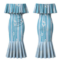 Hawaii Queen Liliuokalani Couples Matching Mermaid Dress and Hawaiian Shirt Blue Lei Pua Kalaunu LT05 - Polynesian Pride