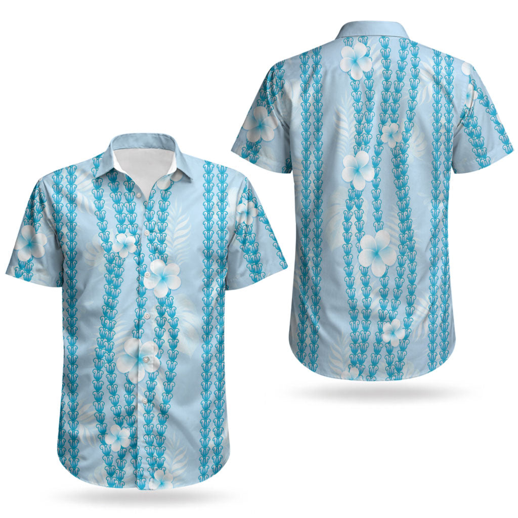 Hawaii Queen Liliuokalani Couples Matching Off Shoulder Maxi Dress and Hawaiian Shirt Blue Lei Pua Kalaunu LT05 - Polynesian Pride