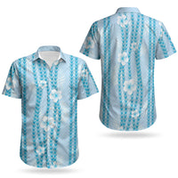 Hawaii Queen Liliuokalani Couples Matching Puletasi and Hawaiian Shirt Blue Lei Pua Kalaunu LT05 - Polynesian Pride