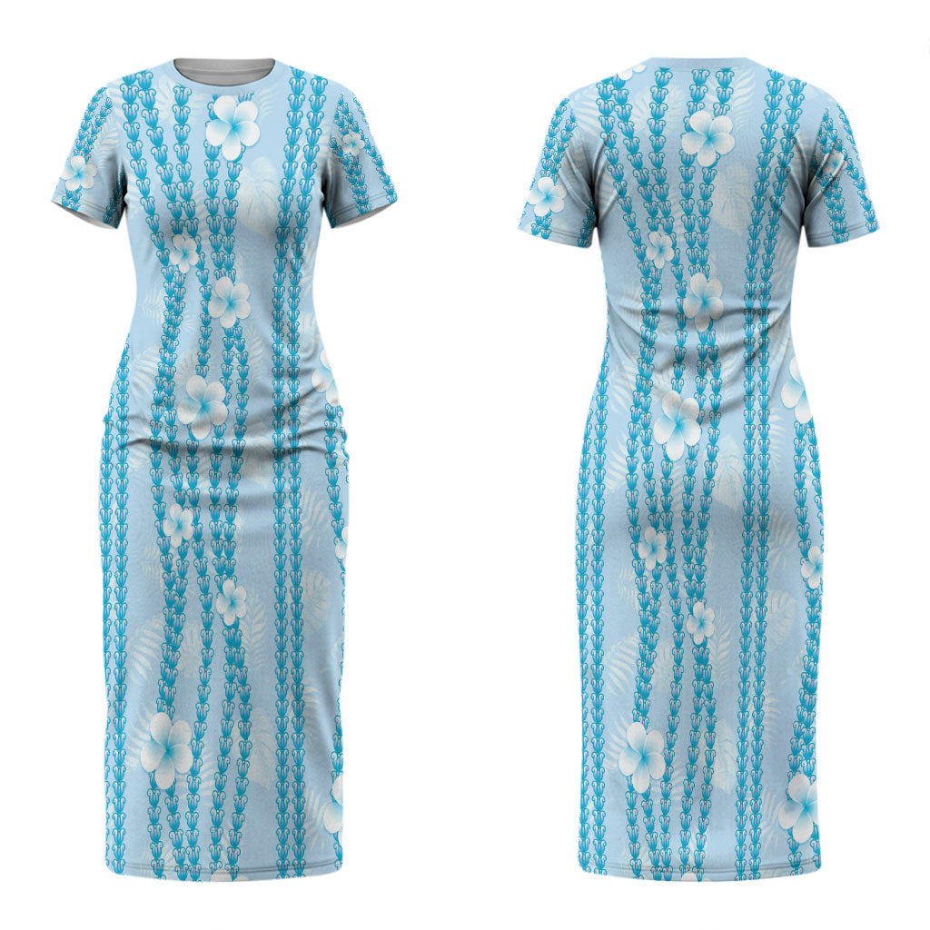 Hawaii Queen Liliuokalani Couples Matching Short Sleeve Bodycon Dress and Long Sleeve Button Shirt Blue Lei Pua Kalaunu LT05 - Polynesian Pride
