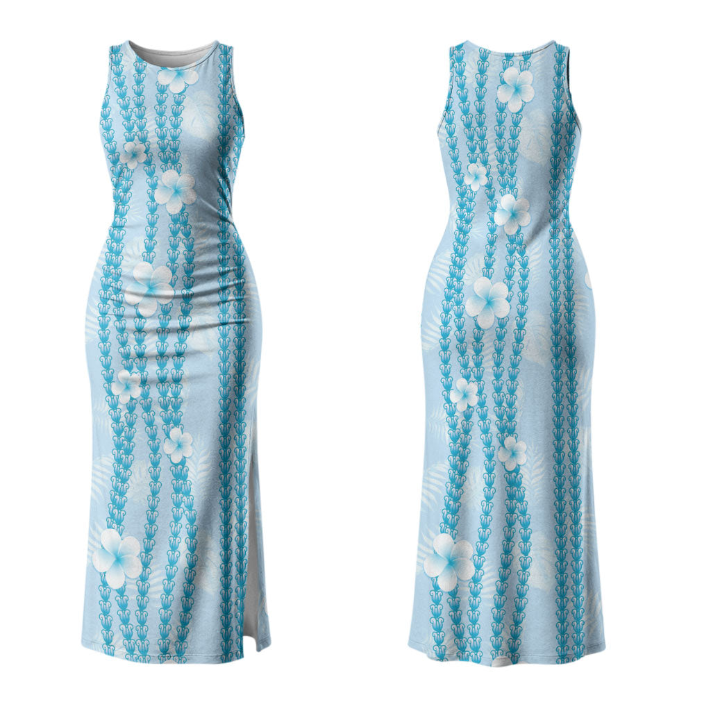 Hawaii Queen Liliuokalani Couples Matching Tank Maxi Dress and Hawaiian Shirt Blue Lei Pua Kalaunu LT05 - Polynesian Pride