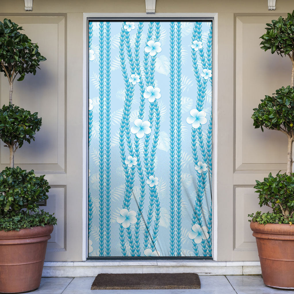 Hawaii Queen Liliuokalani Door Cover Blue Lei Pua Kalaunu LT05 Blue - Polynesian Pride