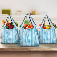 Hawaii Queen Liliuokalani Grocery Bag Blue Lei Pua Kalaunu LT05 3-pack One Size Blue - Polynesian Pride