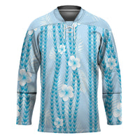 Hawaii Queen Liliuokalani Hockey Jersey Blue Lei Pua Kalaunu LT05 Unisex Blue - Polynesian Pride