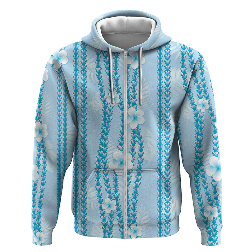 Hawaii Queen Liliuokalani Hoodie Blue Lei Pua Kalaunu LT05 Zip Hoodie Blue - Polynesian Pride