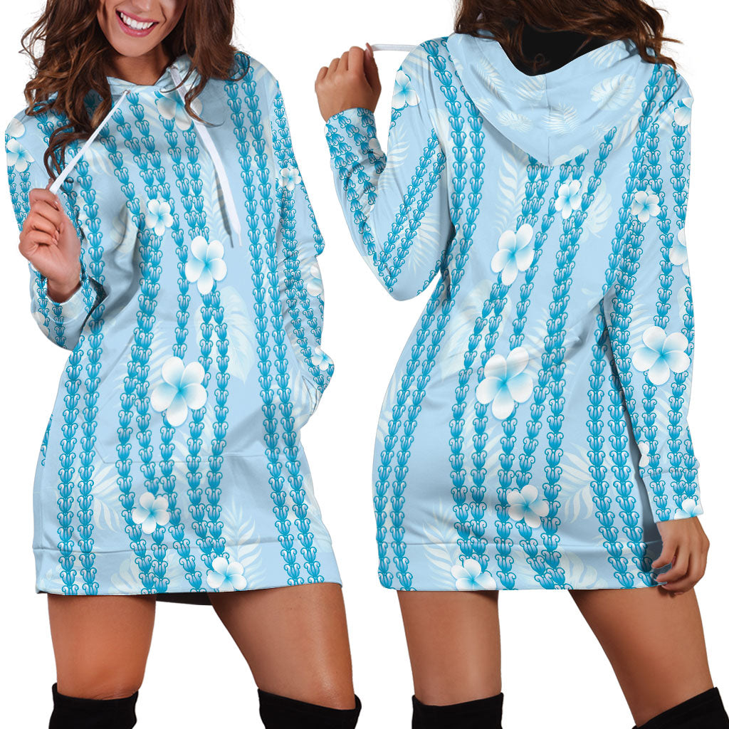 Hawaii Queen Liliuokalani Hoodie Dress Blue Lei Pua Kalaunu LT05 - Polynesian Pride