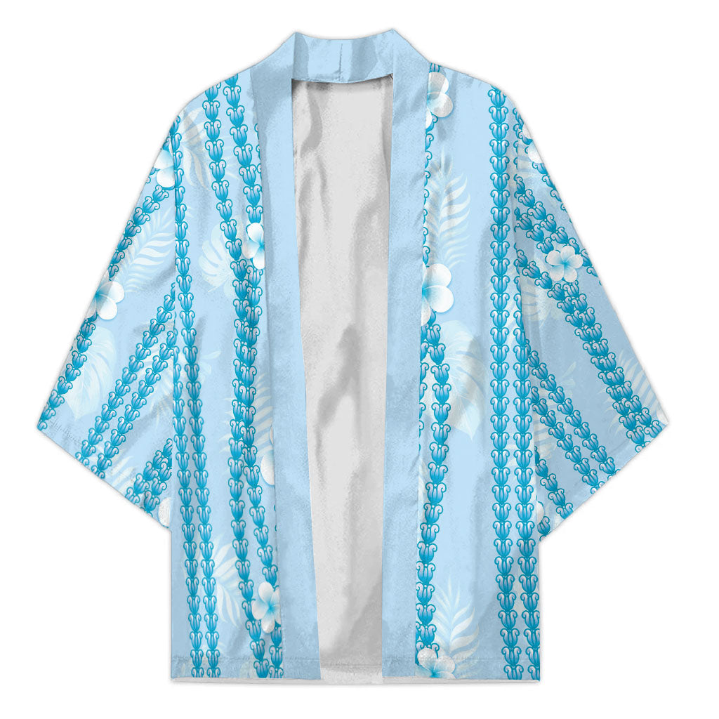 Hawaii Queen Liliuokalani Kimono Blue Lei Pua Kalaunu