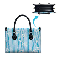 Hawaii Queen Liliuokalani Leather Bag Blue Lei Pua Kalaunu LT05 - Polynesian Pride