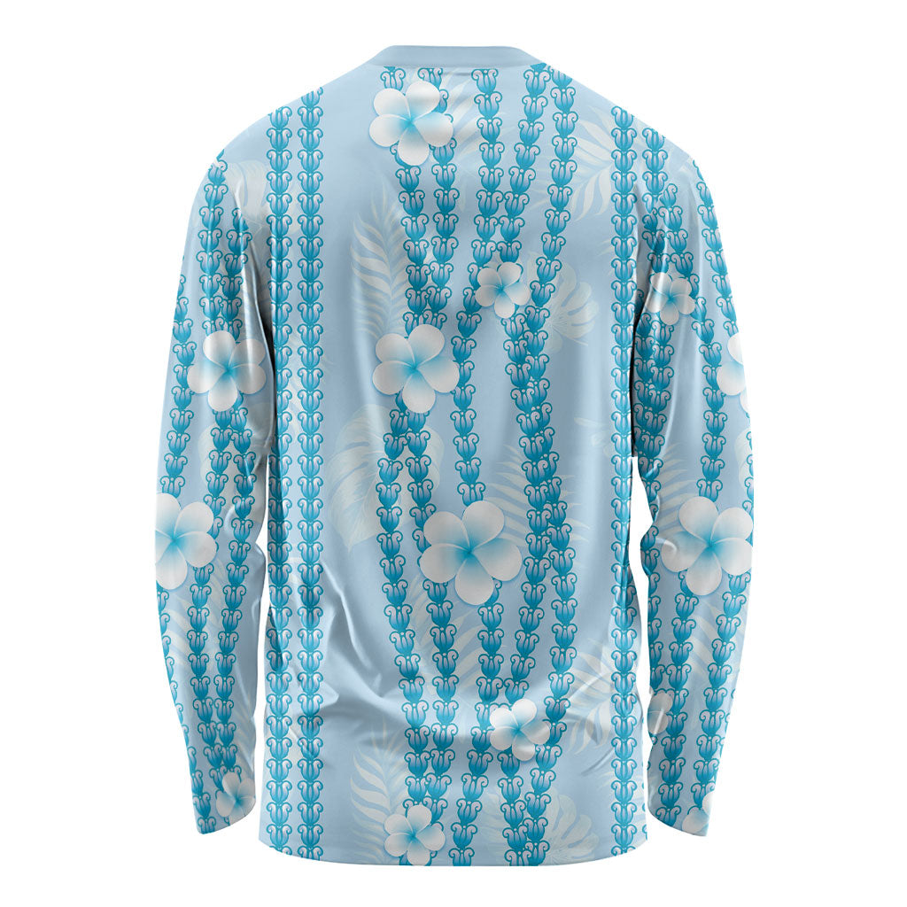 Hawaii Queen Liliuokalani Long Sleeve Shirt Blue Lei Pua Kalaunu LT05 - Polynesian Pride