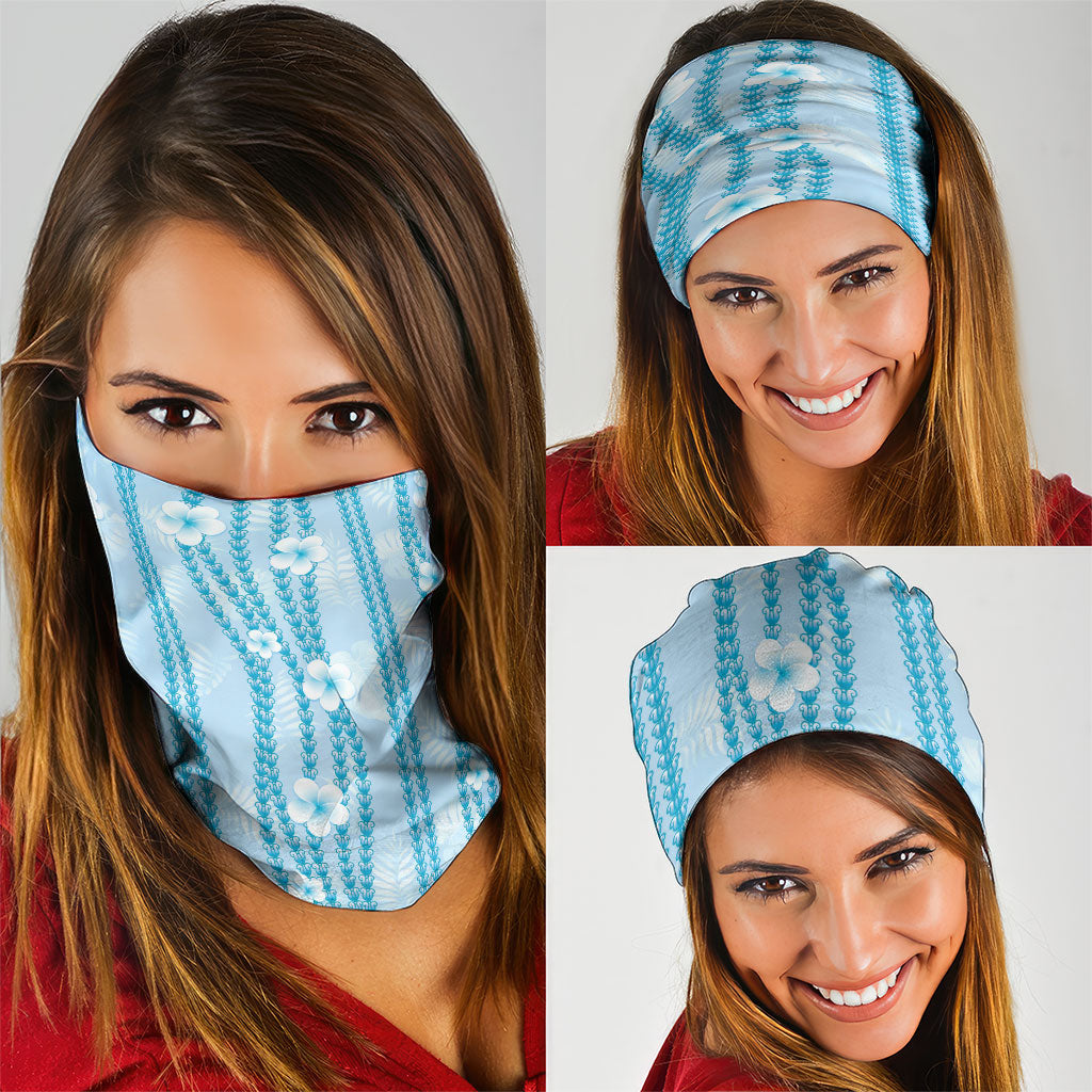Hawaii Queen Liliuokalani Neck Gaiter Blue Lei Pua Kalaunu LT05 - Polynesian Pride