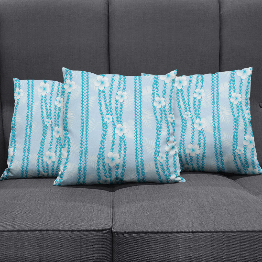 Hawaii Queen Liliuokalani Pillow Cover Blue Lei Pua Kalaunu LT05 - Polynesian Pride