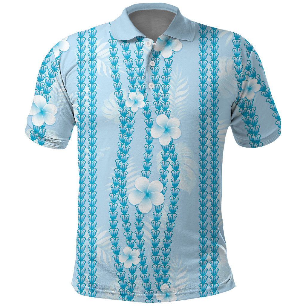 Hawaii Queen Liliuokalani Polo Shirt Blue Lei Pua Kalaunu