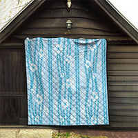 Hawaii Queen Liliuokalani Quilt Blue Lei Pua Kalaunu LT05 - Polynesian Pride