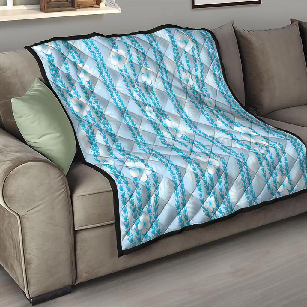 Hawaii Queen Liliuokalani Quilt Blue Lei Pua Kalaunu LT05 - Polynesian Pride