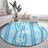Hawaii Queen Liliuokalani Round Carpet Blue Lei Pua Kalaunu LT05 - Polynesian Pride
