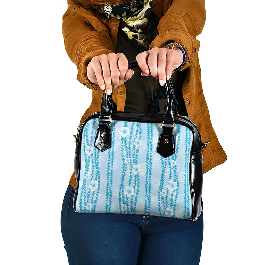 Hawaii Queen Liliuokalani Shoulder Handbag Blue Lei Pua Kalaunu LT05 One Size Blue - Polynesian Pride
