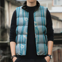 Hawaii Queen Liliuokalani Sleeveless Puffer Jacket Blue Lei Pua Kalaunu LT05 - Polynesian Pride