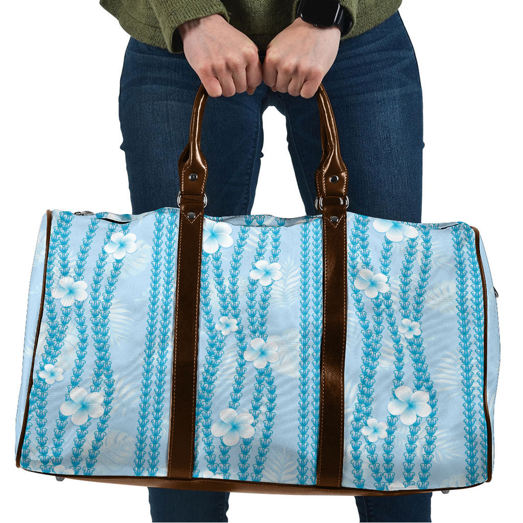 Hawaii Queen Liliuokalani Travel Bag Blue Lei Pua Kalaunu LT05 Blue - Polynesian Pride