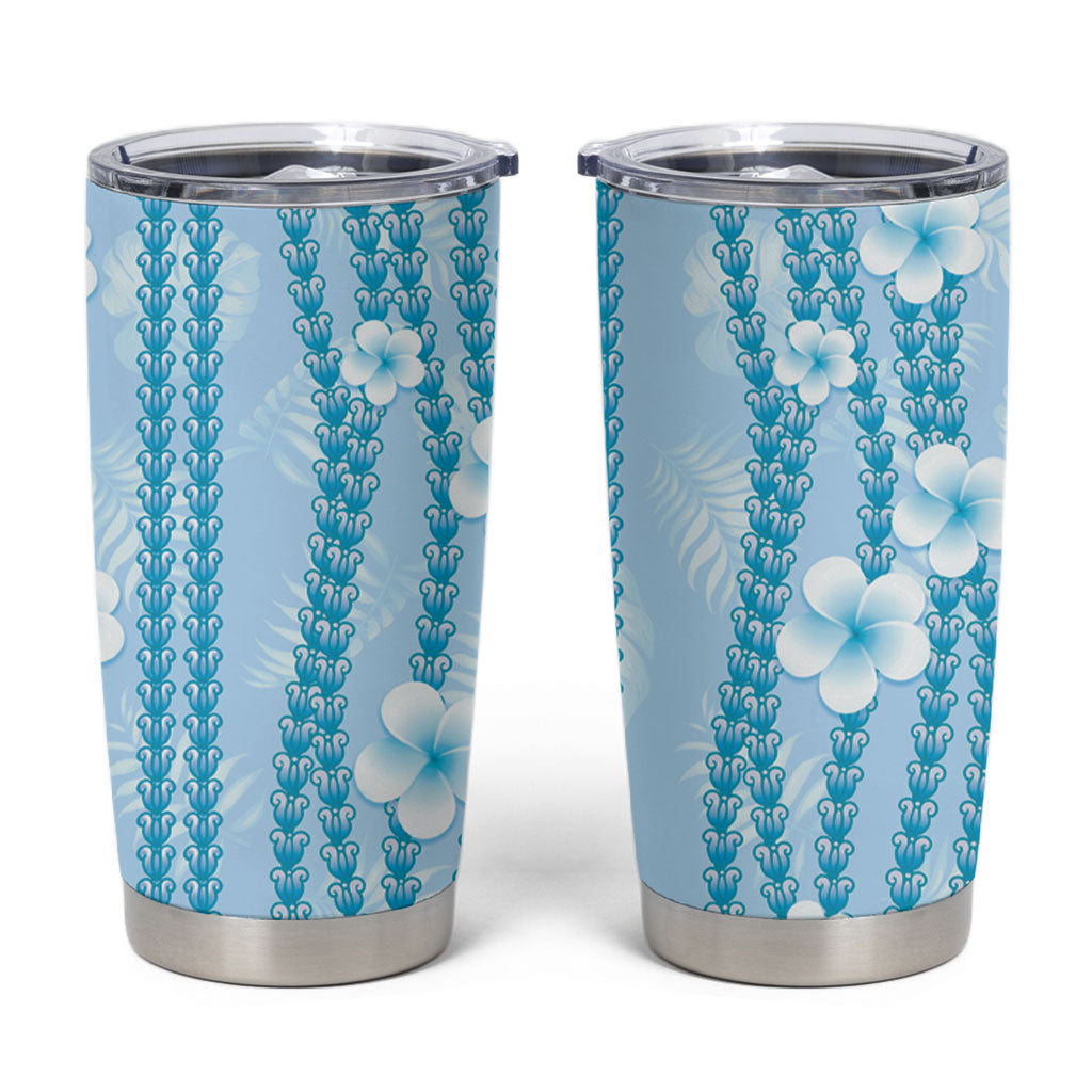 Hawaii Queen Liliuokalani Tumbler Cup Blue Lei Pua Kalaunu