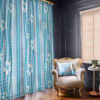 Hawaii Queen Liliuokalani Window Curtain Blue Lei Pua Kalaunu LT05 - Polynesian Pride